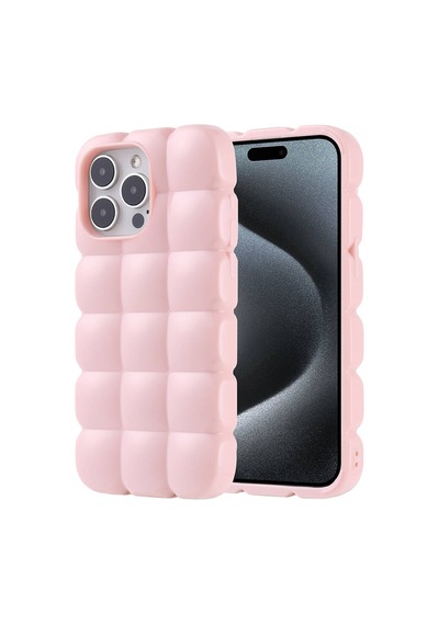 Kilifone - İphone 15 Pro Max Uyumlu Kılıf Parlak Esnek Silikon Dom Dom Kapak - Mavi - T32676