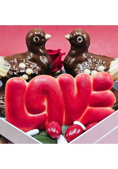 Nin Chocolate Sevgiliye Love Kuş Figürlü Büyük Spesiyal Çikolata Kutu