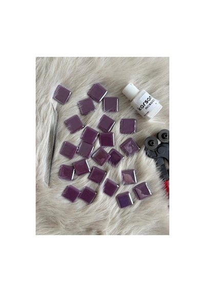 Sanatsal Mozaik Mor 2,5x2,5cm Mozaik Sanatı Malzeme 100gr