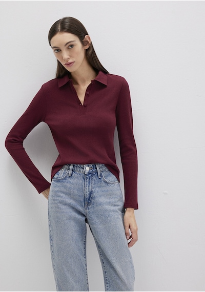 Mavi - Bordo Polo Tişört 1613413-70394 Bordo