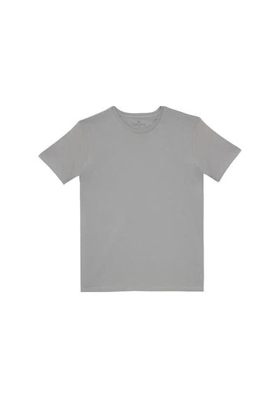Tudors Unisex 5'li Paket Beyaz-gri-füme-mavi-taş Slim Fit Dar Kesim %100 Pamuk Bisiklet Yaka Tişört-35303 Multi
