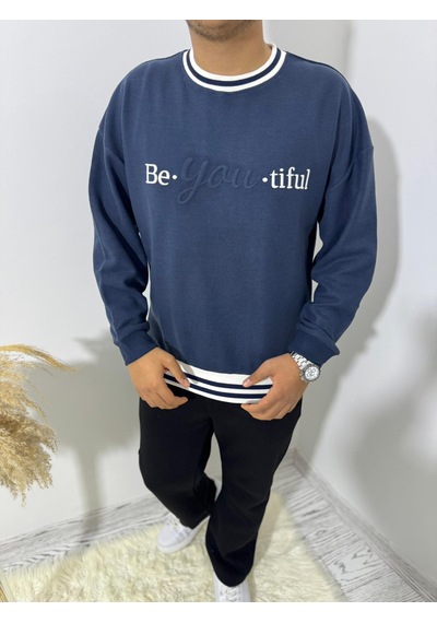 Highlander Be-you-tiful Nakışlı Selanık Kumaş Sweatshirt Beyaz