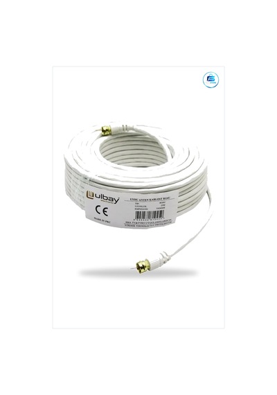 Uydu Anten Kablosu 25 Metre Beyaz Koaksiyel Uzatıcı Kablo Rg6u Tv