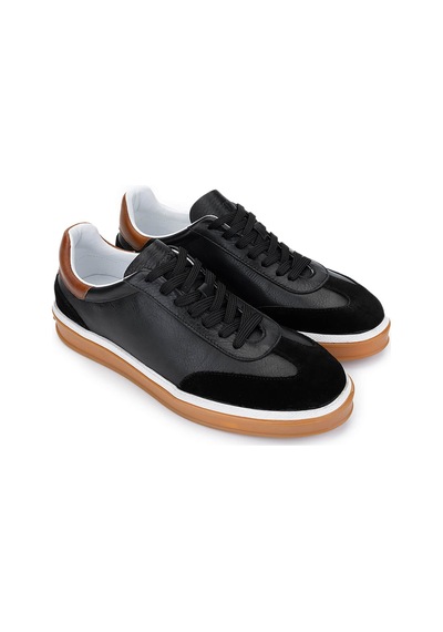 Tamer Tanca Erkek Hakiki Deri Siyah Sneakers & Spor Ayakkabı 978 300 Erk Ayk Y25 Sıyah Siyah