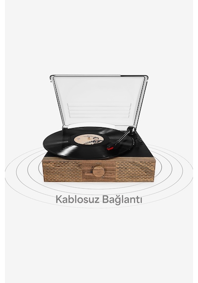 Doob Audio Db-9191 Rustik Dahili Hoparlörlü Bluetoothlu Ahşap Pikap
