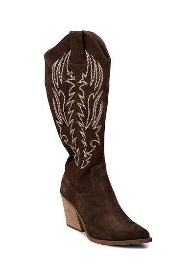 Deery Kadın Hakiki Süet Kahverengi Western Çizme - Z1614zkhvc01 Kahverengi
