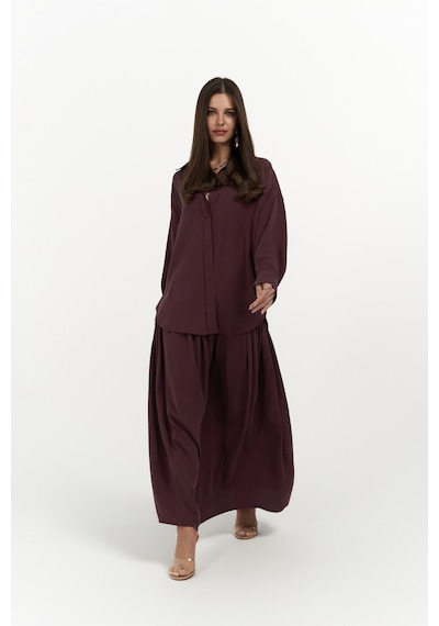Mai Collection Mai Studios Co. Ginevra Bordo Gömlek Etek Takım Bordo