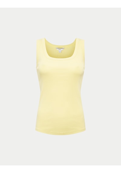 Marks & Spencer Pamuk Karışımlı Ribana Slim Fit Atlet Sarı