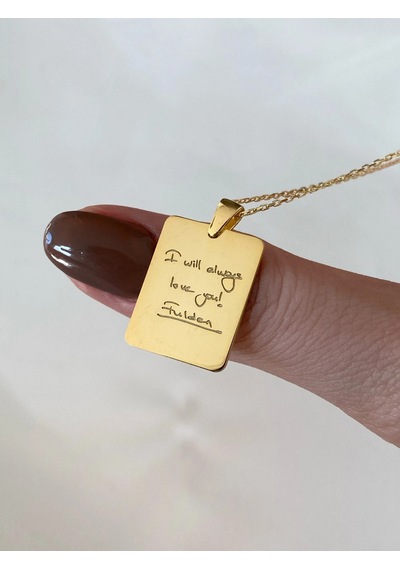 Kahveci.store Kişiye Özel Altın Renk Gravürlü Kolye 22