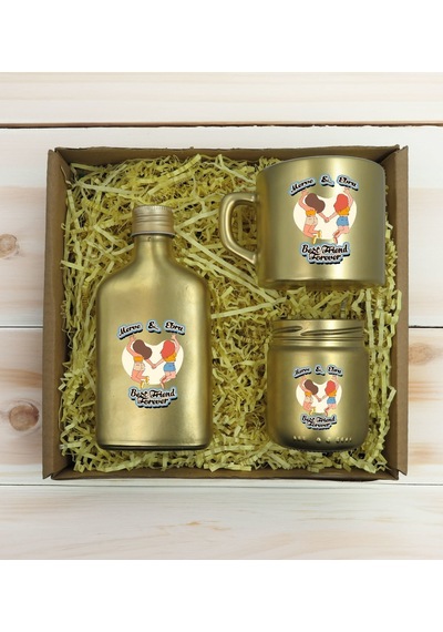 Bk Gift Kişiye Özel İsimli Dtf Best Friend Temalı Gold Kahve Fincanı & Kolonya & Mum Hediye Seti-6, Arkadaşa Hediye, Doğum Günü Hediyesi Kobitmeyencom