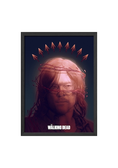 The Walking Dead Daryl Dixon Siyah Ahşap Çerçeveli Poster, Dizi Duvar Tablosu