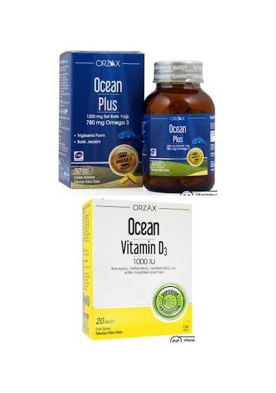 Ocean Plus Omega3 1200mg 50 Kapsül Ve Ocean Vitamin D3 1000ıu Sprey 20ml