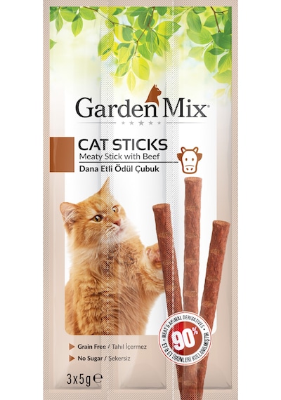 Garden Mix Dana Etli Kedi Stick Ödül 3 X 5 Gr