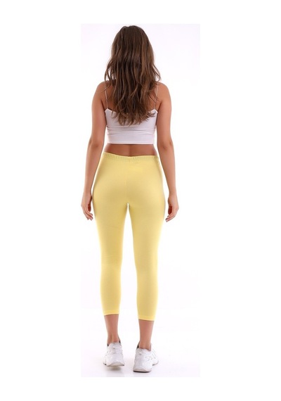 Self Clothing Kadın Sarı Penye Kumaş Tayt Yüksek Bel Slf1290Sarı