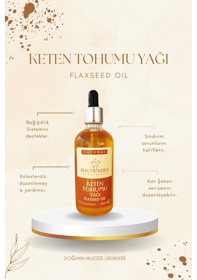 Beauty Voice Katkısız Keten Tohumu Yağı 100 ML