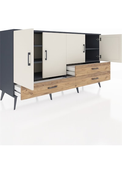 Hyperion Konsol 5 Raflı 3 Çekmeceli 4 Kapaklı 176x44x99 Antrasit- Antrasit-aytaşı/çam Hyperion Konsol 5 Raflı 3 Çekmeceli 4 Kapaklı 176x44x99 Antrasit- Antrasit-aytaşı/çam