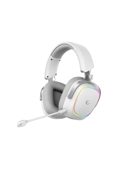 Rampage Retsu Beyaz-gri Kablosuz 2.4g+ Bluetooth Kumaş Deri Earpad Mikrofonlu Oyuncu Kulaklığı