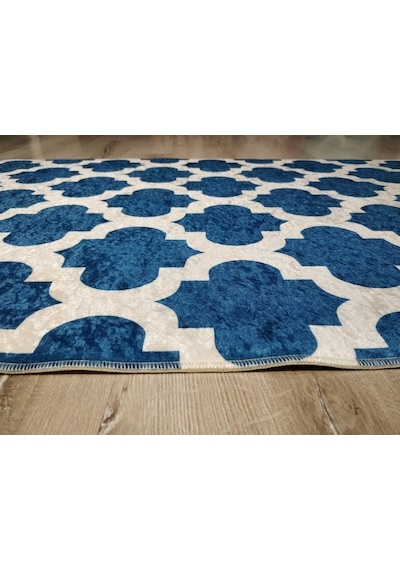 Yamalıhome Style M7505Moda Maça Mavi 80X150 Cm Baskı Kilim