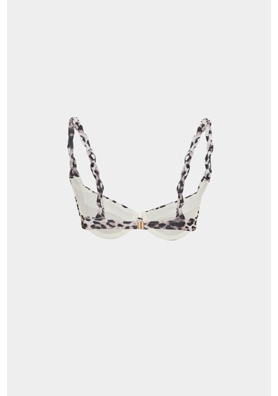 Açelyaokcu Premium Burgu Askı Detaylı Frıgg Fit Kadın Bikini Üstü Leopar