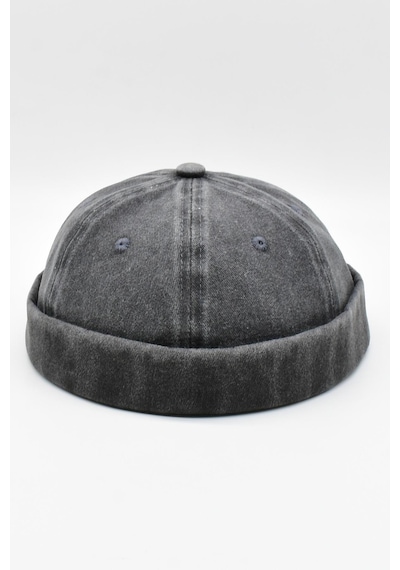 Külah Vintage Retro Eskitme Pamuk Cap Docker Şapka - Siyah