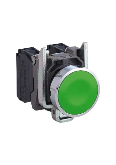 Schneider XB4BA31 Yaylı Dönüş 1NA İşaretsiz Komple Buton Yeşil 22 MM