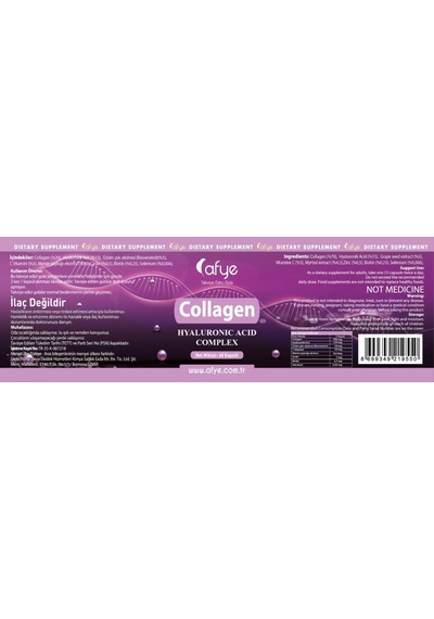 Afye Collagen Kolajen Hyaluronic Acid Complex 60 Bitkisel Kapsül