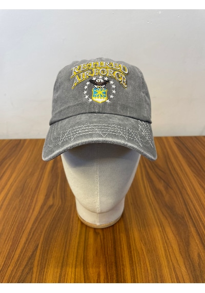 Hamze Vintage Eskitme Yıkamalı Model Nakışlı Unisex Cap Şapka Gri