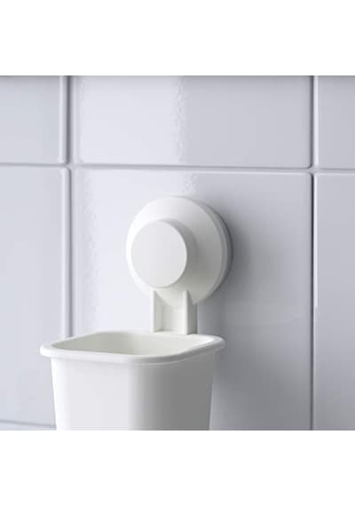 Ikea Tısken Vantuzlu Diş Fırçası Tutacağı, Beyaz Açık Bej