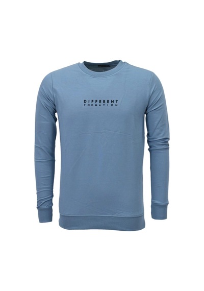 Erkek Spor Mevsimlik Sıfır Yaka Sweatshirt Bgl-st03933 Mavi