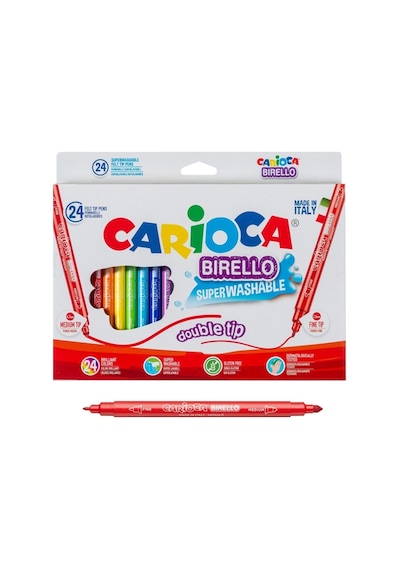 Carioca Birello Çift Taraflı Süper Yıkanabilir Keçeli Kalem 24'Lü