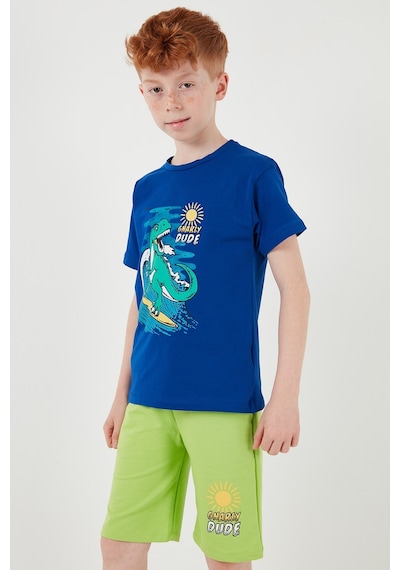 Lela Pamuklu Regular Fit Bisiklet Yaka Şortlu Alt-Üst Erkek Çocuk Takım 6212019 Saks
