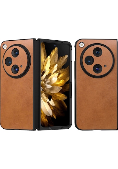 Oneplus Open/oppo Find N3 Deri Desenli Plastik Kılıf-al3156