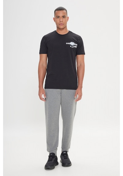 AC&Co / Altınyıldız Classics Erkek Sıyah Standart Fit Normal Kesim Bisiklet Yaka Tişört - Siyah