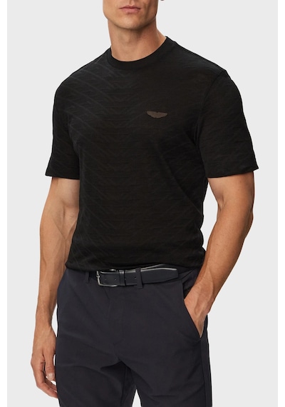 Boss Jakarlı Logolu Regular Fit Bisiklet Yaka T Shirt Erkek T Shirt 50565175 001 Siyah