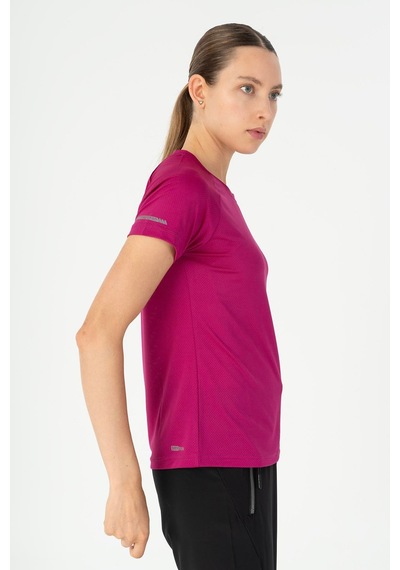 Maraton Slimfit Kadın Bisiklet Yaka Koyu Pembe- T-shirt Koyu Pembe-