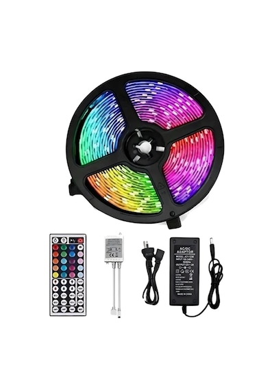 Rgb Led Strip 5 Metre Kumandalı 5050 Şerit Led Dekorasyon Işığı 82119531