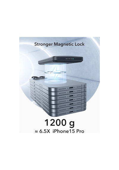 5000 Mah Taşınabilir Şarj Cihazı Halolock Qi2 Magsafe Standlı Powerbank - Beyaz BEYAZ