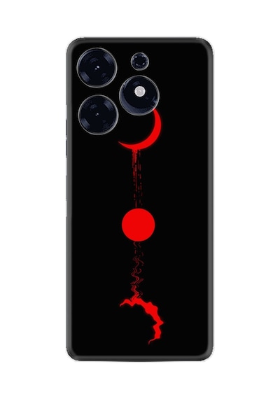 Tecno Spark 10 Pro Kılıf Silikon Desen Özel Seri Red Moon 1710
