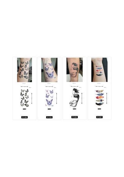 Yapıştırma Dövme 4 Adet Birden 1 Hafta Kalıcı Geçici Dövme Haftalık Set 75