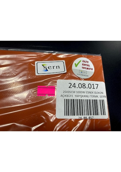 Sern Açık Büfe Silikon 25x35cm Yapışkanlı Termikli Isıtıcı Rezistans 1000w 230v
