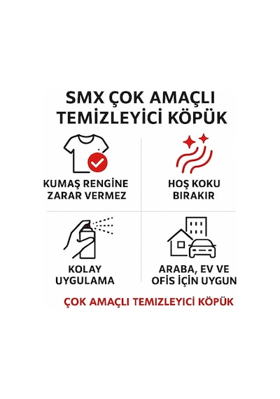 Çok Amaçlı Temizleyici Köpük, Araç İçi Temizleme Spreyi 500 Ml Standart