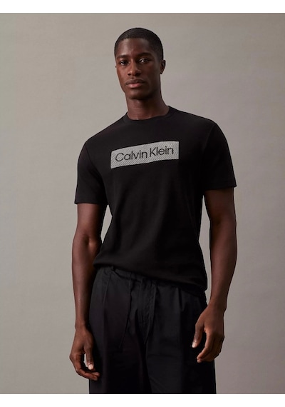 Calvin Klein Erkek Yuvarlak Yakalı Logolu Siyah T-shirt SIYAH Siyah