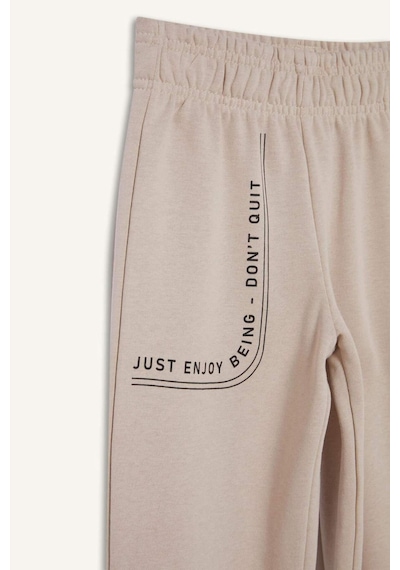 DeFacto Kız Çocuk Baskılı Beli Paçası Lastikli Jogger Eşofman Altı D7012A824WNBG186 Bej