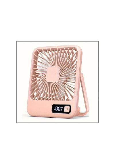 Masaüstü Şarjlı Fan 5 Hız Kademeli Ultra İnce Led Göstergeli Vantilatör Serinletici Mini Klima