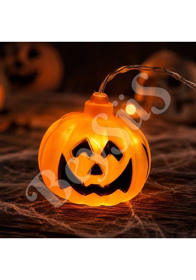 Beysüs Cadılar Bayramı Halloween Pilli Balkabağı Led 12 Li Turuncu