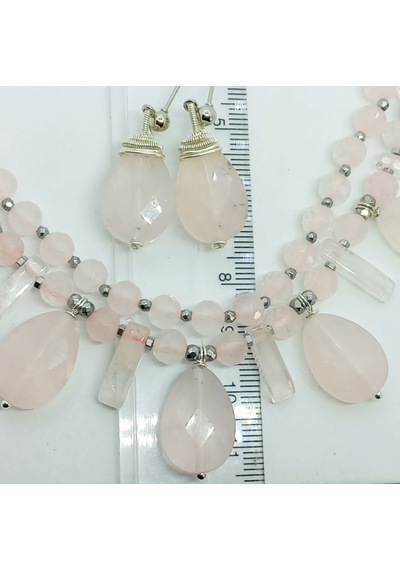 Sibelce 2261 Pembe Kuvars El Yapımı Küpe Pembe