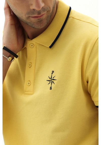 Erkek Polo Yaka T-shirt Sarı