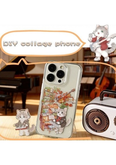 Sevimli Kedi Temalı Dekoratif Sticker Seti - Ajanda, Planner Ve Defter Çıkartması 20 Parça Çok Renkli