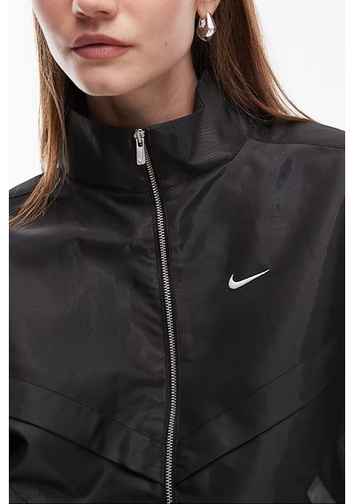 Nike Sportswear Windrunner Womens Shine Oversized Jacket Bol Kesim Kadın Günlük Ceket Siyah