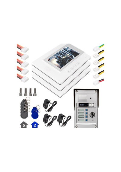 Powermaster 37t4 3 Daire 7'' Görüntülü Diafon Kapı Zili